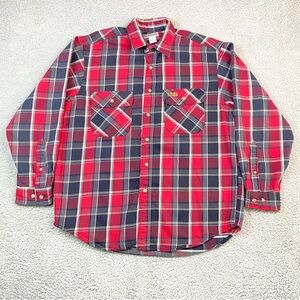 Carhartt Shirt Jacket Men's Size M Heavyweight Cotton Red Plaid Shacket Medium